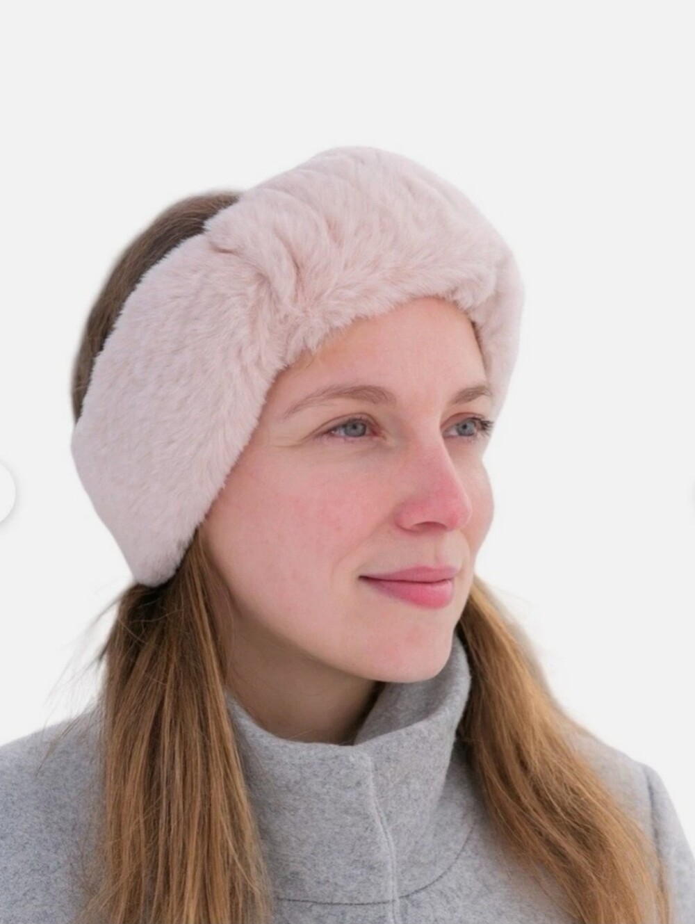UGG Faux Fur Headband Head Band Pink Crystal Pink